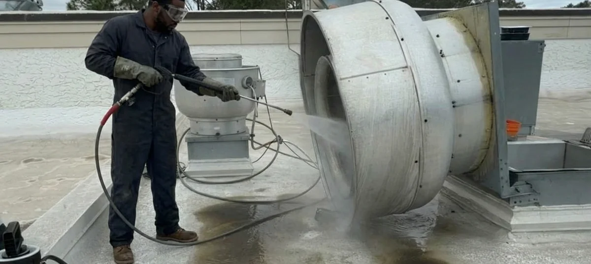 Anaheim Hood Cleaning technician at work